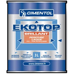 LAQUE EKOTOP BRILLANT 3L BLANC